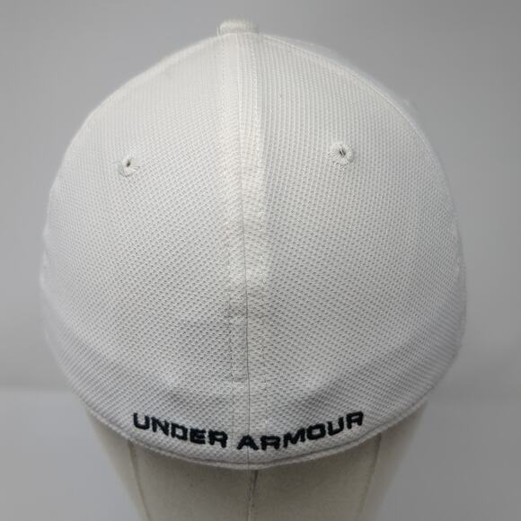 Under Armour Fitted Baseball Cap White One Size Embroidered 6 Panel - Picture 6 of 9
